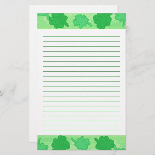 Shamrocks Collage Lined Stationery Briefpapier (Voorkant / Achterkant)