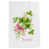 Shamrocks  Cute Pink Lucky Girl Baby shower Medium Cadeauzakje (Voorkant)