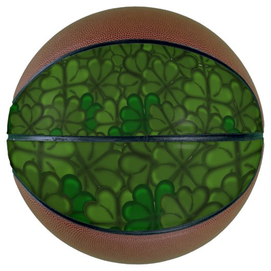 Shamrocks Digital Art Pattern St Patricks Basketbal (Voorkant)