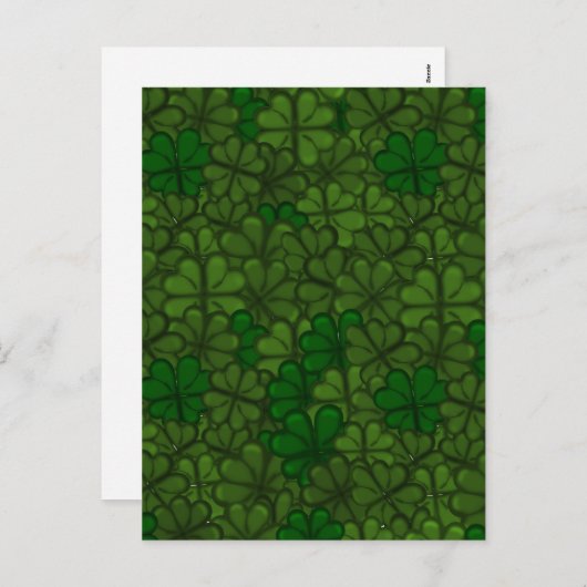 Shamrocks Digital Art Pattern St Patricks Feestdagenkaart (Voorkant / Achterkant)