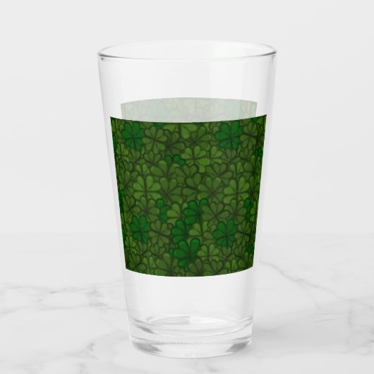Shamrocks Digital Art Pattern St Patricks Glas (Achterkant)