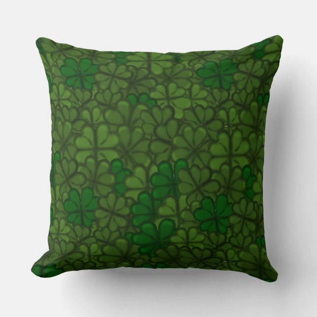 Shamrocks Digital Art Pattern St Patricks Kussen (Voorkant)