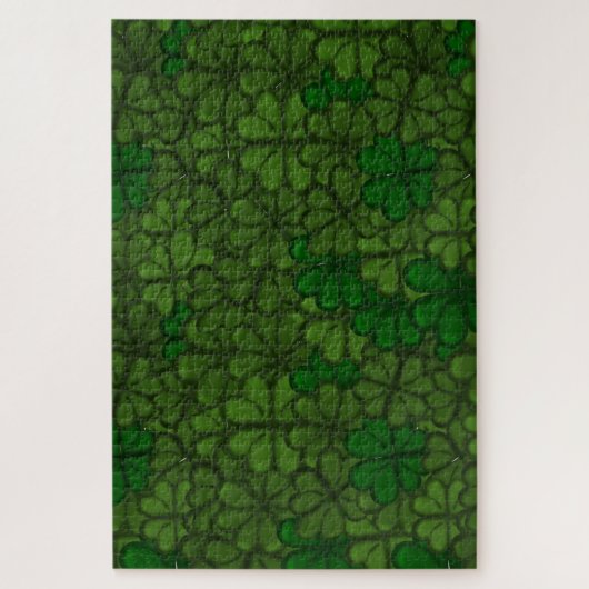 Shamrocks Digital Art Pattern St Patricks Legpuzzel (Verticaal)