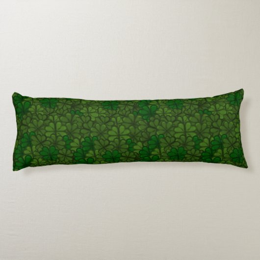 Shamrocks Digital Art Pattern St Patricks Lichaamskussen (Achterkant)