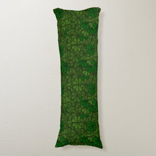 Shamrocks Digital Art Pattern St Patricks Lichaamskussen (Voorkant Verticaal)