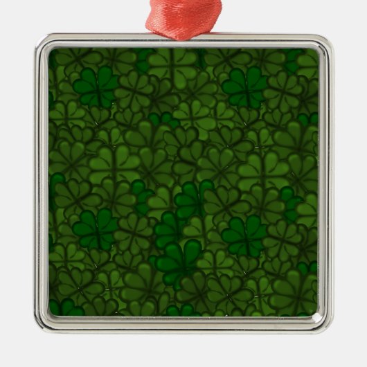 Shamrocks Digital Art Pattern St Patricks Metalen Ornament (Voorkant)