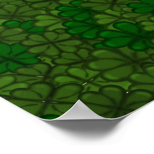 Shamrocks Digital Art Pattern St Patricks Poster (Hoek)