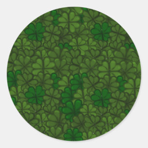 Shamrocks Digital Art Pattern St Patricks Ronde Sticker