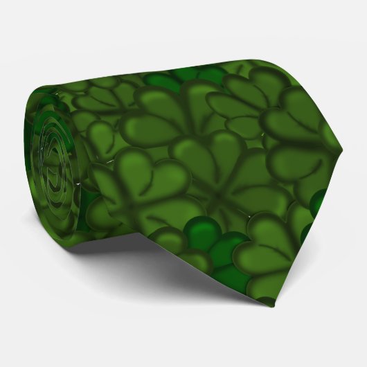 Shamrocks Digital Art Pattern St Patricks Stropdas (Opgerold)
