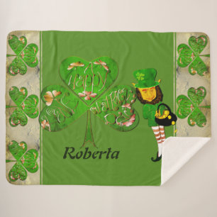 Shamrocks & een Leprechaun Sherpa Deken
