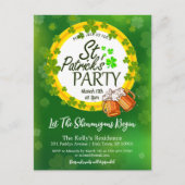 Shamrocks en bier St. Patrick's Day Uitnodiging (Voorkant)