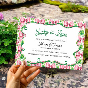 Shamrocks en Bows Roze en Groen Vrijgezellenfeest Kaart