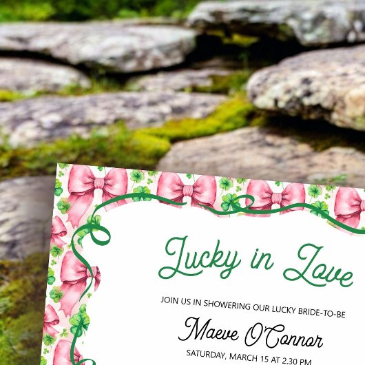 Shamrocks en Bows Roze en Groen Vrijgezellenfeest Kaart