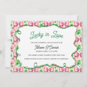 Shamrocks en Bows Roze en Groen Vrijgezellenfeest Kaart (Voorkant)