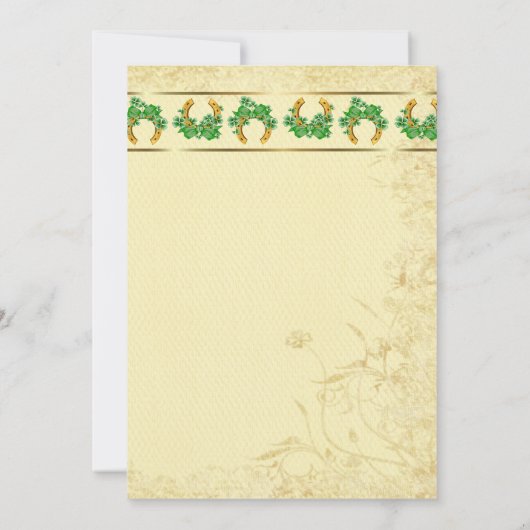 Shamrocks en Gold Irish Rephearsal Dinner Kaart (Achterkant)