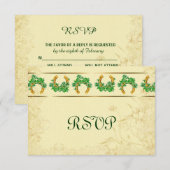 Shamrocks en Gold Irish RSVP Kaartje (Voorkant / Achterkant)