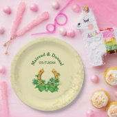Shamrocks en Gold Irish Wedding - Aanpassen Papieren Bordje (Feest)