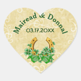 Shamrocks en Gold Irish Wedding Hart Sticker