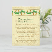 Shamrocks en Gold Irish Wedding Kaart (Staand voorkant)