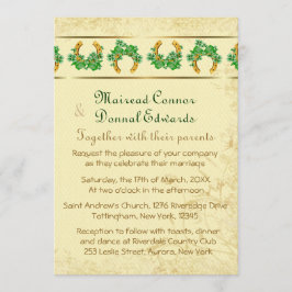 Shamrocks en Gold Irish Wedding Kaart