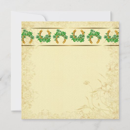Shamrocks en Gold Irish Wedding Kaart (Achterkant)