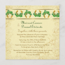 Shamrocks en Gold Irish Wedding