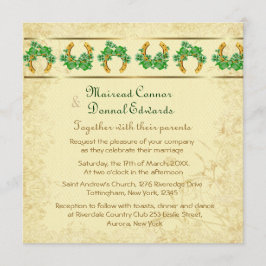 Shamrocks en Gold Irish Wedding Kaart