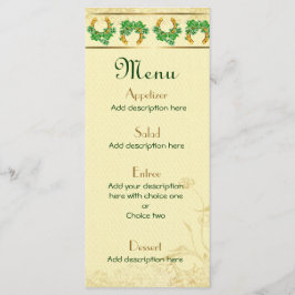 Shamrocks en Gold Irish Wedding Menu