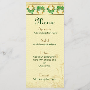 Shamrocks en Gold Irish Wedding Menu