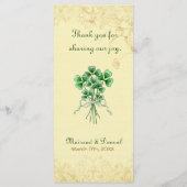 Shamrocks en Gold Irish Wedding Menu (Achterkant)