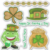 Shamrocks en gouden Ierse vinylset Sticker (Voorkant)