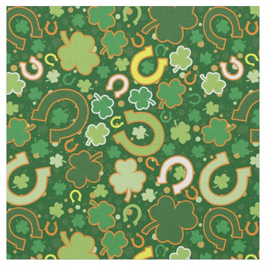 Shamrocks en Hoefijzers Fabric Stof (Close Up)