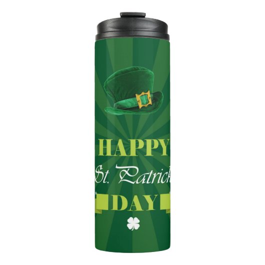 Shamrocks en Leprechaun-Pet Thermosbeker (Voorkant)