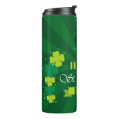 Shamrocks en Leprechaun-Pet Thermosbeker (Gedraaid links)