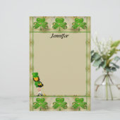 Shamrocks en Leprechauns Briefpapier (Staand voorkant)