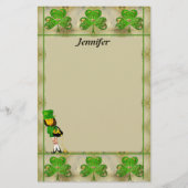 Shamrocks en Leprechauns Briefpapier (Voorkant)