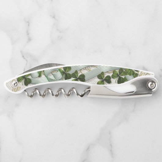 Shamrocks en linten Ierse kurkentrekker (Achterkant)