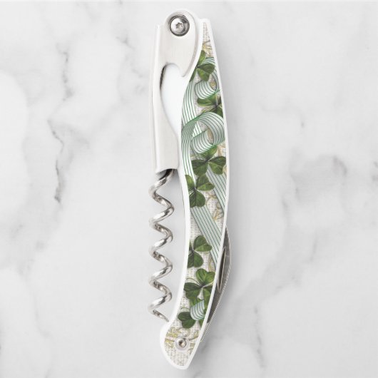 Shamrocks en linten Ierse kurkentrekker (Voorkant)