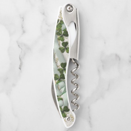 Shamrocks en linten Ierse kurkentrekker (Achterkant)