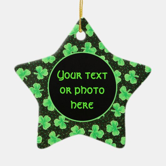 Shamrocks en Polka Dots Keramisch Ornament (Voorkant)