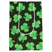 Shamrocks en Polka Dots Medium Cadeauzakje (Achterkant)