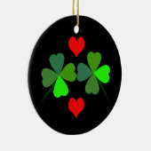 Shamrocks en Red Hearts Ornament (Rechts)