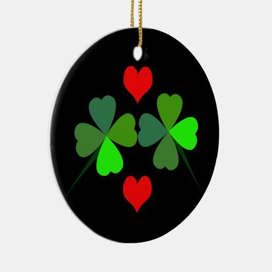 Shamrocks en Red Hearts Ornament (Rechts)