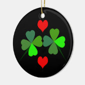 Shamrocks en Red Hearts Ornament (Links)