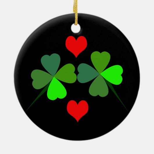 Shamrocks en Red Hearts Ornament (Achterkant)
