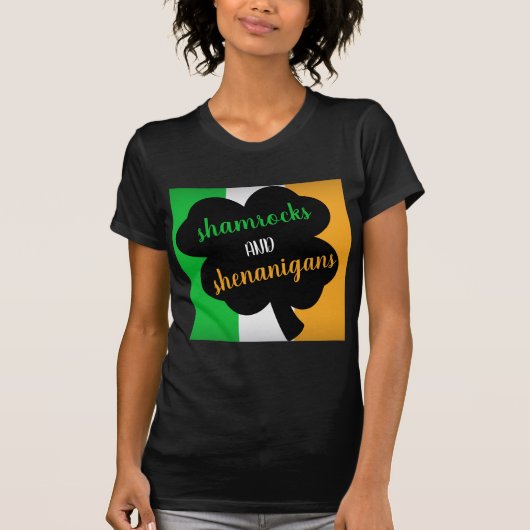 Shamrocks en Shenanigans Irish Flag T-shirt (Voorkant)