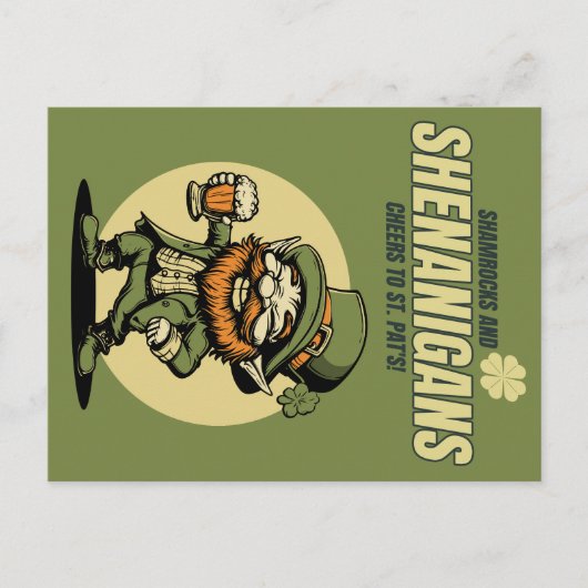 Shamrocks en Shenanigans St. Patrick's Day Briefkaart (Voorkant)