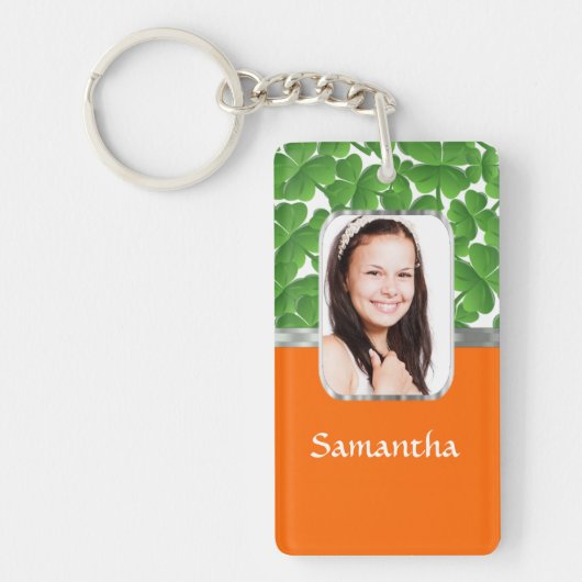 Shamrocks en sinaasappel sleutelhanger (Voorkant)