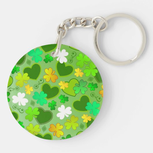 Shamrocks en St. Patrick's Day Hearts Sleutelhange Sleutelhanger (Achterkant)