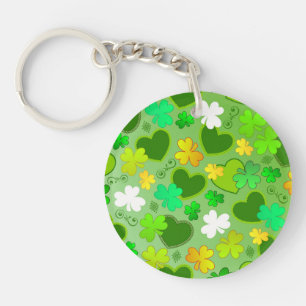 Shamrocks en St. Patrick's Day Hearts Sleutelhange Sleutelhanger